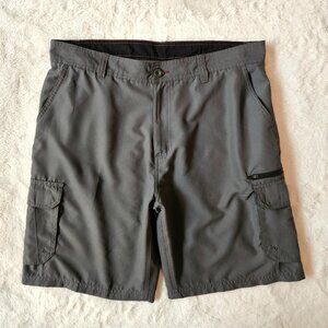 Burnside 2018 Men's Lightweight Cargo Shorts Quick Dry Water Resistant Gray 36